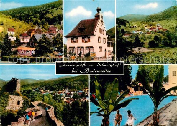 Schweighof Badenweiler Teilansichten Burgruine Freibad