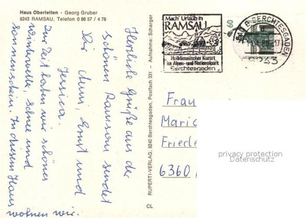 Ramsau Berchtesgaden Gaestehaus Pension Haus Oberleiten – Bild 2