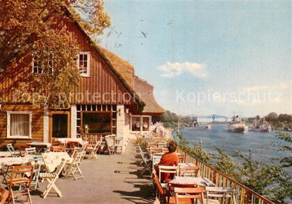 Rendsburg Gaststaette Cafe Martje Flor Terrasse Nord Ostsee Kanal