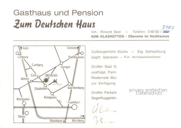 Glashuetten Taunus Gasthaus Pension Zum Deutschen Haus Restaurant – Bild 2