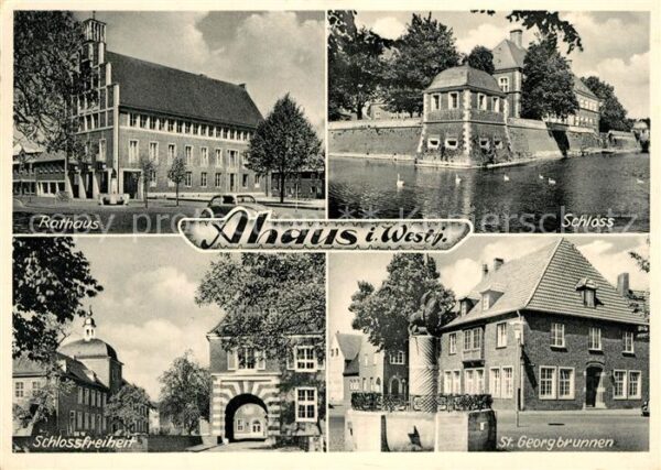 Ahaus Rathaus Schloss St Georgbrunnen Schlossfreiheit
