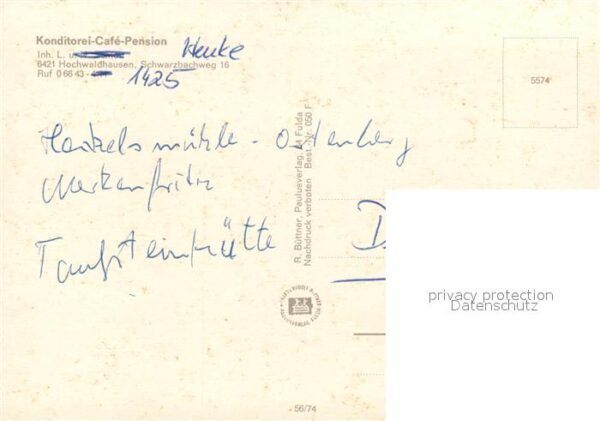 Hochwaldhausen Ilbeshausen Konditorei Cafe Pension – Bild 2
