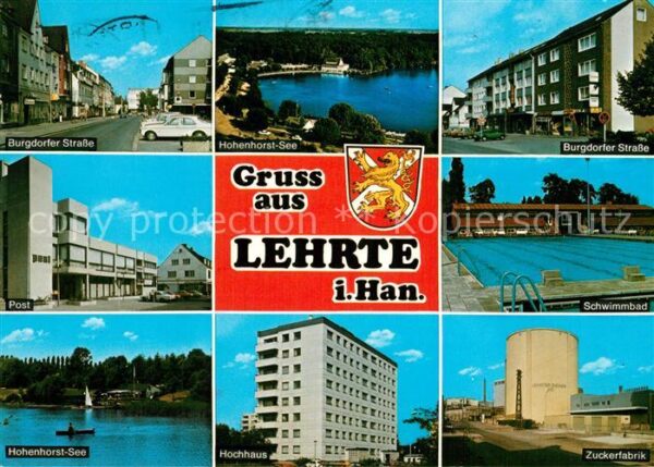 Lehrte Hannover Strassenpartie Post Hohenhorstsee Freibad Zuckerfabrik Hochhaus