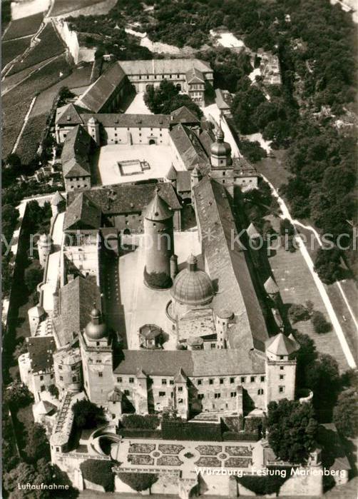 Wuerzburg Festung Marienberg Fliegeraufnahme