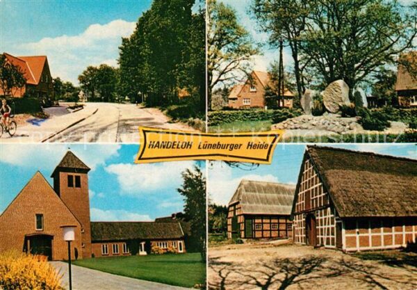 Handeloh Hauptstrasse Gedenkstein Kirche Bauernhof Lueneburger Heide