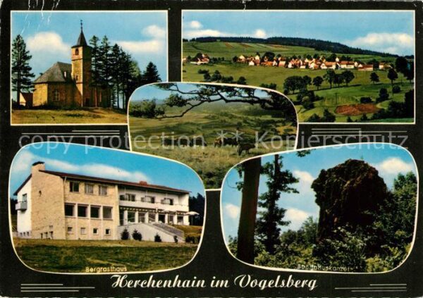 Herchenhain Bergrasthaus Bonifatiuskanzel Felsen Kirche Landschaftspanorama