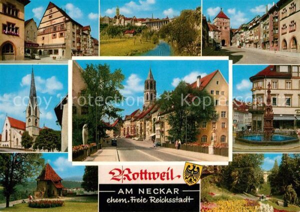 Rottweil Neckar Teilansichten ehemalige Freie Reichsstadt Kirche Brunnen Parkanl