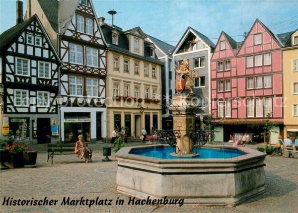 Hachenburg Westerwald Historischer Marktplatz Brunnen Altstadt Fachwerkhaeuser