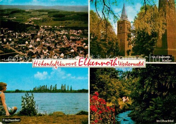 Elkenroth St Elisabeth Kirche Elbachtal Fischweiher Natur Landschaft Fliegeraufn