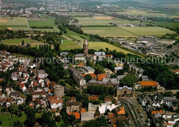 Friedberg Hessen Ansicht mit Burg Fliegeraufnahme