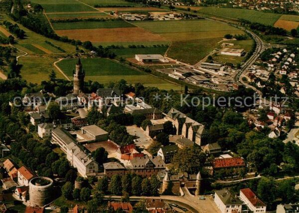 Friedberg Hessen Ansicht mit Burg Fliegeraufnahme