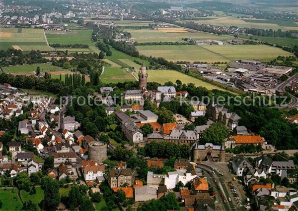 Friedberg Hessen Ansicht mit Burg Fliegeraufnahme