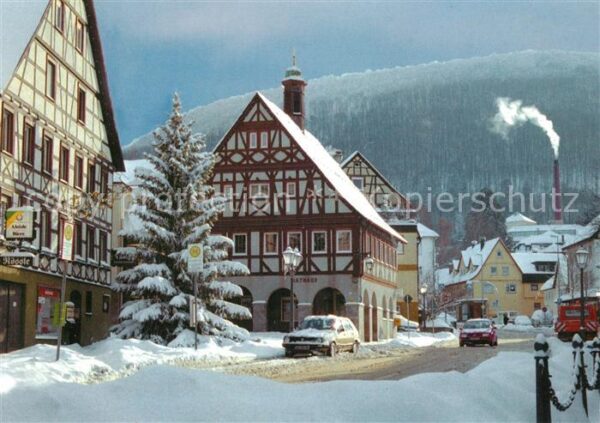 Heubach Wuerttemberg Rathaus im Winter