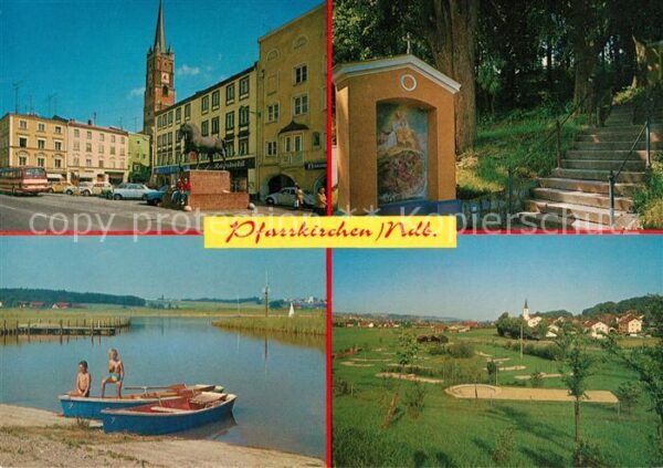 Pfarrkirchen Niederbayern Platz Kirche Wimmer Ross Pferdestatue Gnadenbild Bades