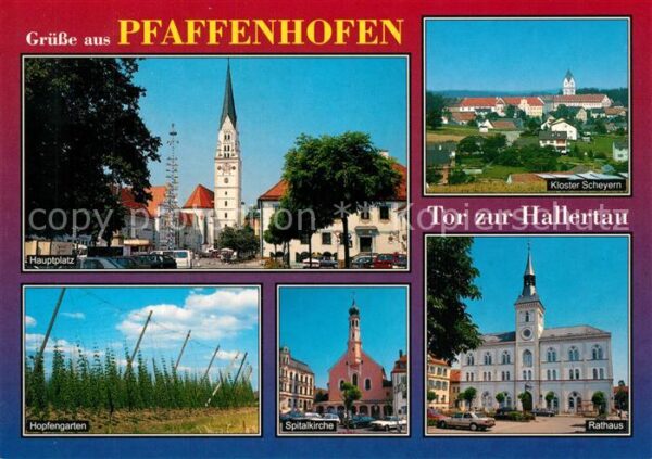 Pfaffenhofen Ilm Hauptplatz Kirche Maibaum Spitalkirche Hopfengarten Kloster Sch