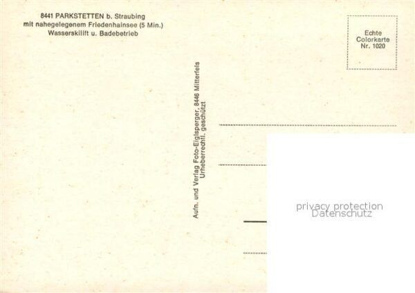Parkstetten Ortsansicht mit Kirche Friedenhainsee Wasserskilift – Bild 2