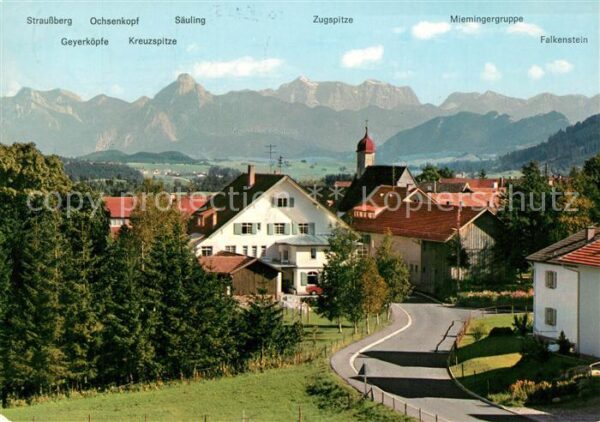 Oy Kneippkurort Blick auf Saeuling und Zugspitze Wettersteingebirge