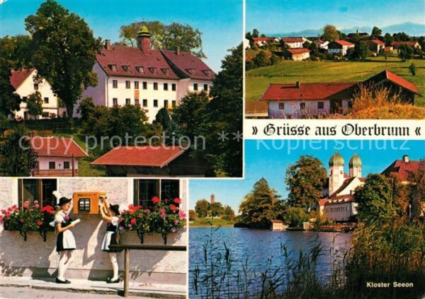 Oberbrunn Pittenhart Familien Erholungsheim Kinder am Briefkasten Trachten Klost