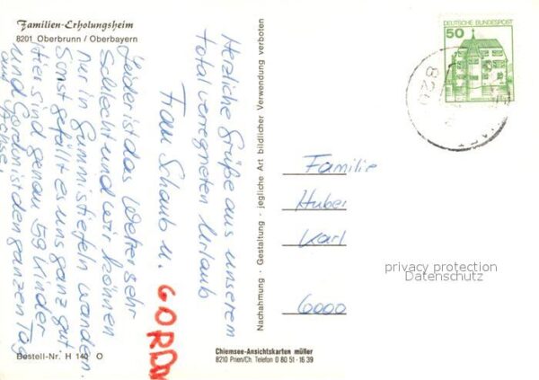 Oberbrunn Pittenhart Familien Erholungsheim Kinder am Briefkasten Trachten Klost – Bild 2
