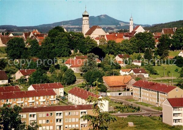 Schongau Ortsansicht mit Kirche Blick gegen Hohenpeissenberg