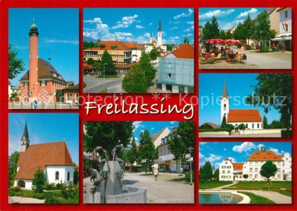 Freilassing Stadtmuseum Kirche Brunnen Strassencafe Schloss