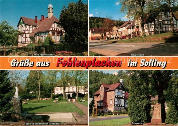 Fohlenplacken Altes Fachwerkhaus Hauptstrasse Schloss Brunnen Neuhaus Ortspartie