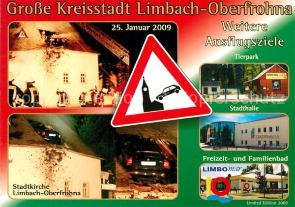 Limbach Oberfrohna Stadtkirche Tierpark Stadthalle Freizeitbad Verkehrszeichen