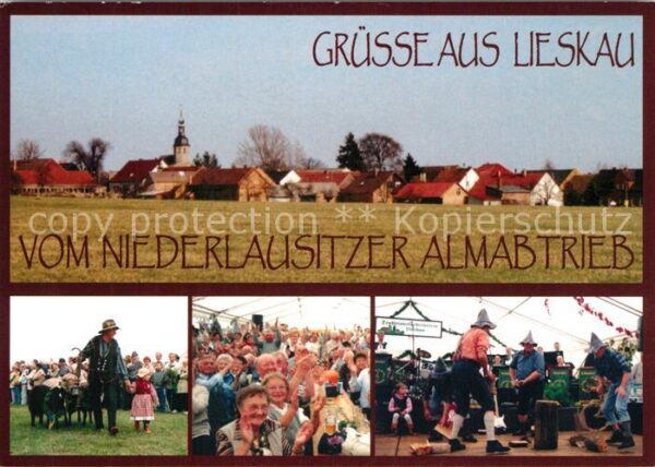 Lieskau Lichterfeld-Schacksdorf Ortsansicht mit Kirche Niederlausitzer Almabtrie