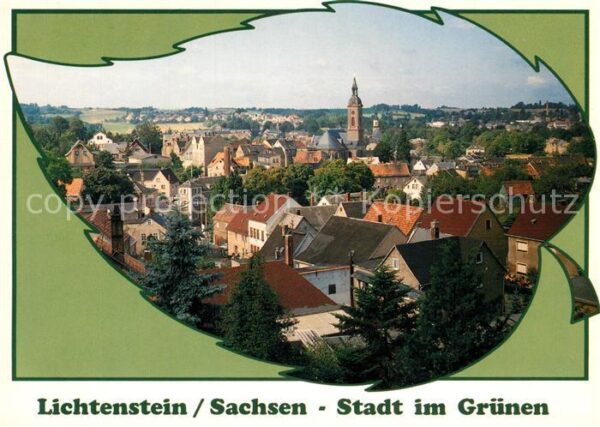 Lichtenstein Sachsen Stadtbild mit Kirche Blatt