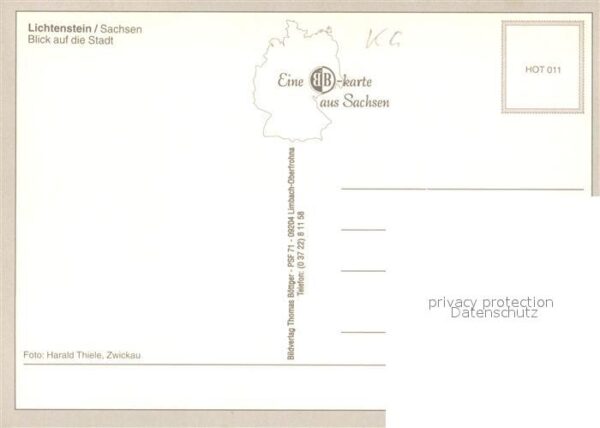 Lichtenstein Sachsen Stadtbild mit Kirche Blatt – Bild 2