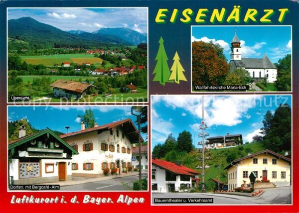 Eisenaerzt Panorama Luftkurort Bayerische Alpen Dorfstrasse Bergcafe Alm Wallfah