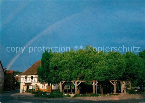 Effeltrich 1000jaehrige Linde unter dem Regenbogen