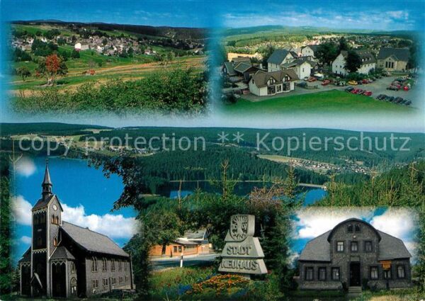 Neuhaus Rennweg Landschaftspanorama Blick vom Weidmannsheil Holzkirche Rennsteig