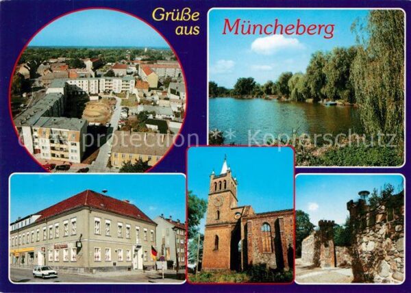 Muencheberg Neubaugebiet Waschbank Rathaus Kirche Stadtmauer