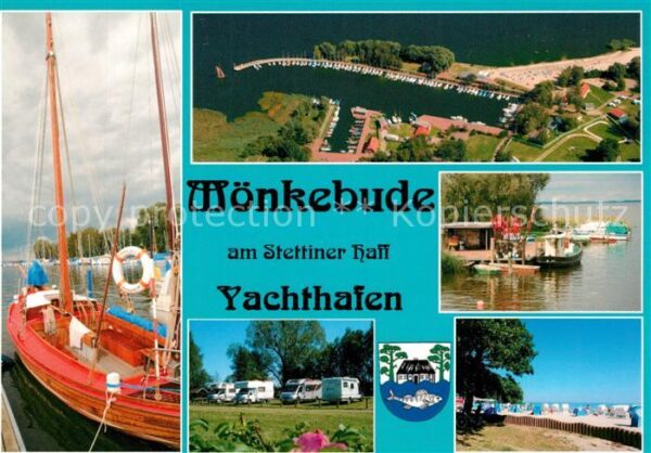 Moenkebude Yachthafen Campingplatz Strand Stettinger Haff Fliegeraufnahme
