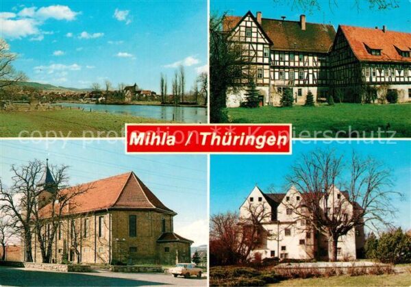 Mihla Partie an der Werra Kirche Rotes Schloss Graues Schloss