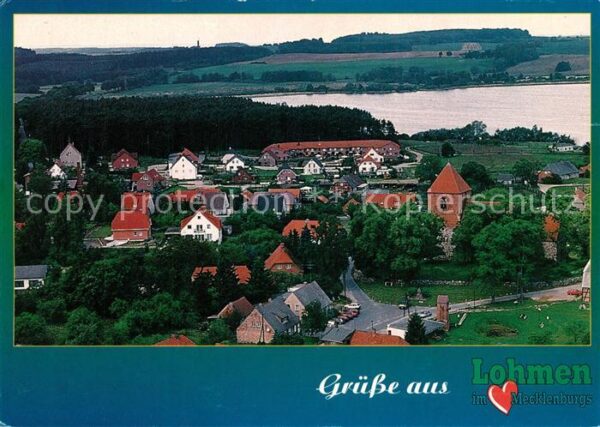 Lohmen Guestrow Rehaklinik Garder See Ortskern Kirche Fliegeraufnahme