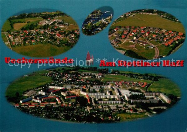 Ueckermuende Mecklenburg Vorpommern Fischerhafen Stettinger Haff Fliegeraufnahme