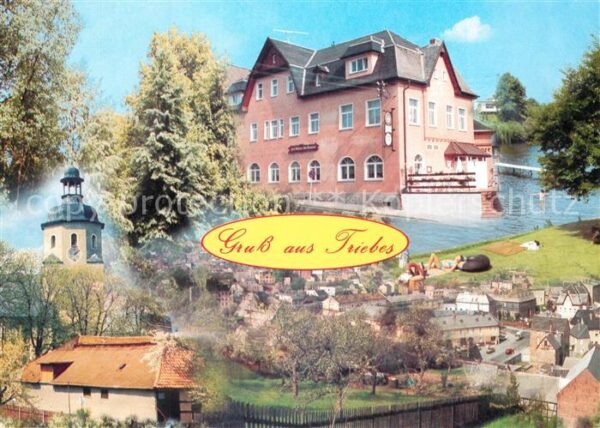 Triebes Hotel Gasthof Kirche Badestrand Ortsansicht