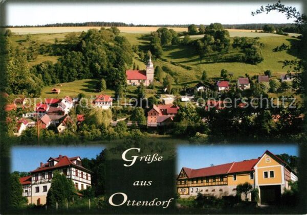 Ottendorf-Okrilla Ortsansicht mit Kirche