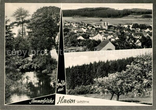 Hausen Westerwald Panorama Sommerfrische Baumbluete Bach