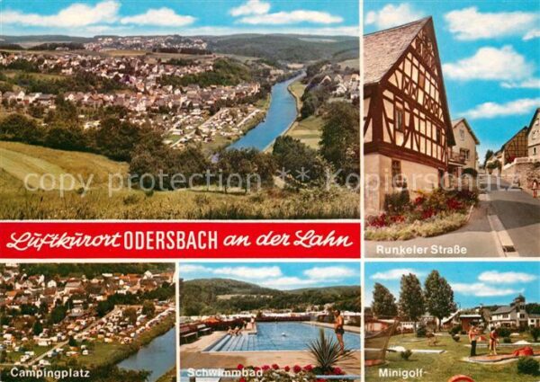 Odersbach Panorama Lahntal Runkeler Strasse Schwimmbad Minigolf Campingplatz