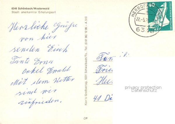 Schoenbach Dillkreis Gesamtansicht Windmuehle Kirche Brunnen Freibad – Bild 2