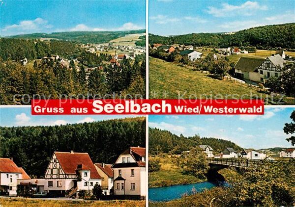 Seelbach Westerwald Landschaftspanorama Teilansichten Wied Bruecke