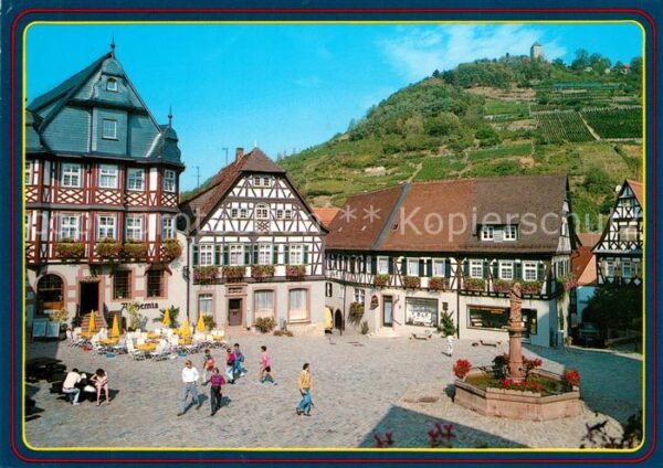 Heppenheim Bergstrasse Marktplatz Brunnen Fachwerkhaeuser