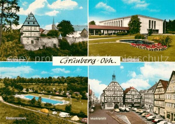 Gruenberg Hessen Schlossgarten Campingplatz Freibad Marktplatz Fachwerkhaeuser S