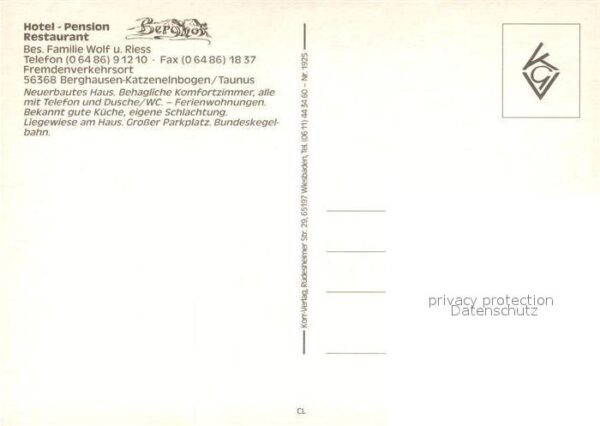 Berghausen Katzenelnbogen Hotel Pension Restaurant Landschaftspanorama – Bild 2