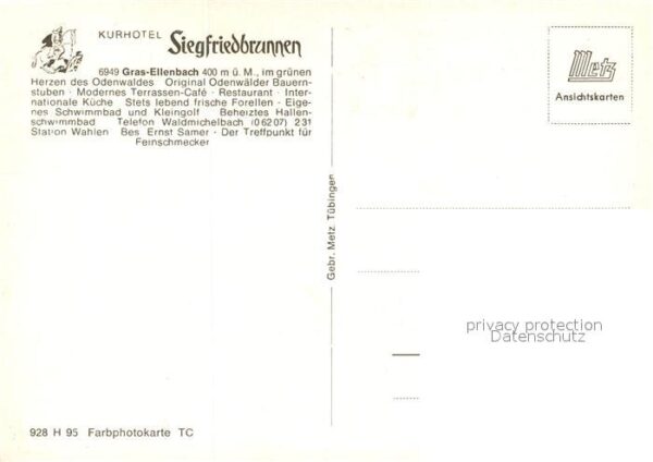 Grasellenbach Kurhotel Siegfriedbrunnen Landschaftspanorama – Bild 2