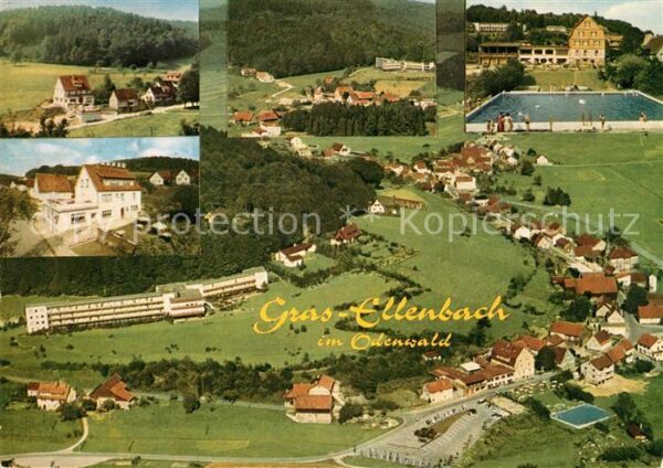 Grasellenbach Kneipp- und Luftkurort Fliegeraufnahme Freibad