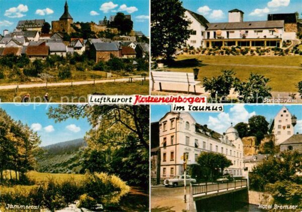 Katzenelnbogen Teilansicht mit Kirche Sanatorium Hotel Bremser Jammertal Landsch
